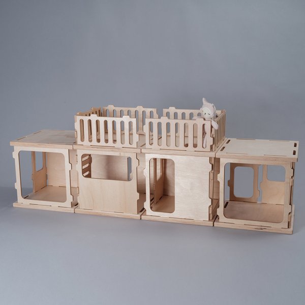 Puppenhaus Bauset aus Holz basic kit