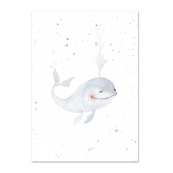 Kunstdruck Happy Whale