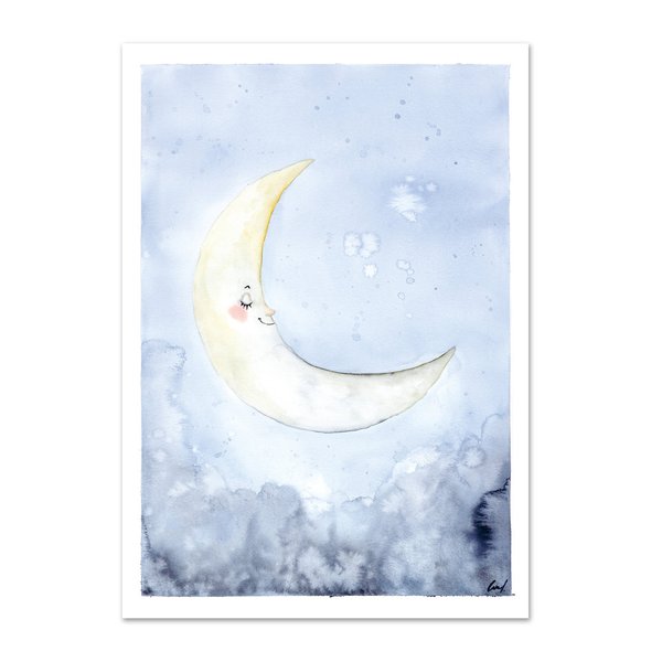 Kunstdruck Sleepy Moon A4