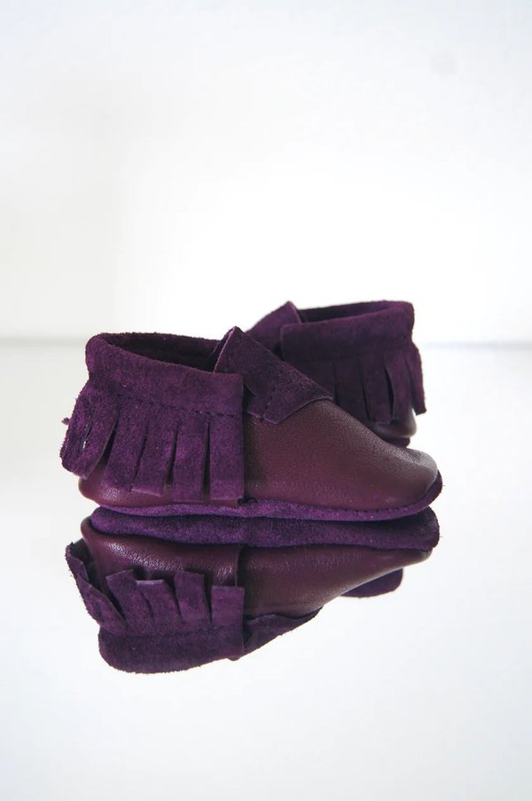 Purple Leder Mokassins von Petit Mai